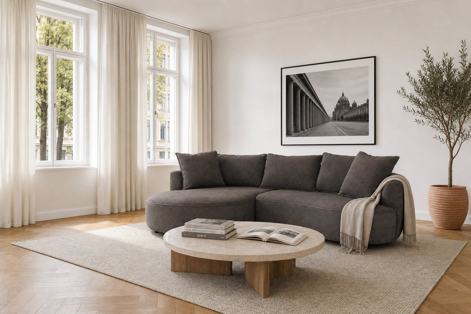 Mantua Ecksofa mit Recamiere