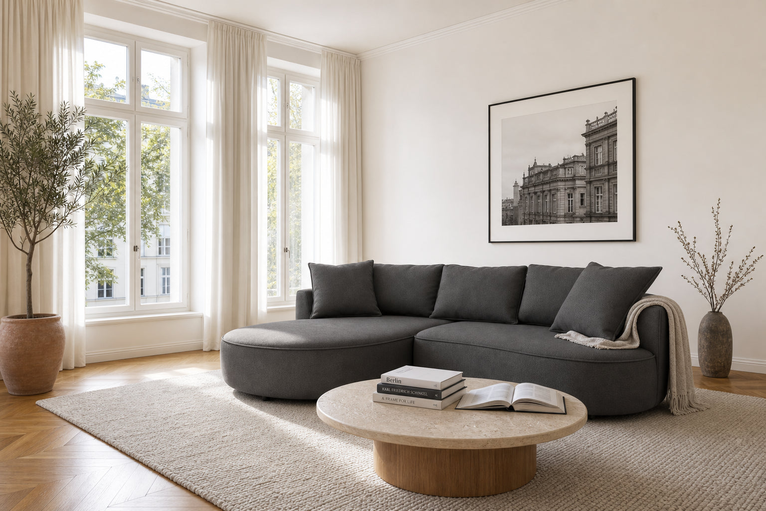 Mantua Ecksofa mit Recamiere