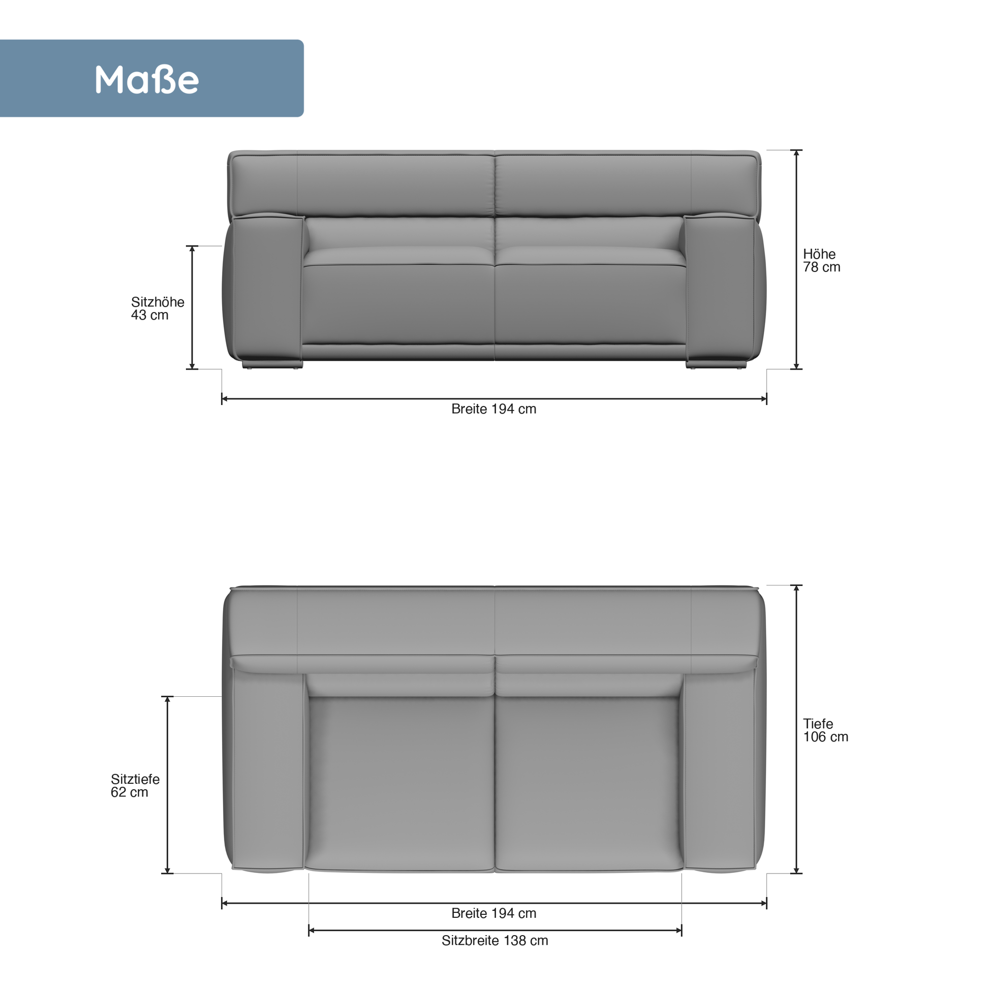 Umea 2,5-Sitzer Sofa