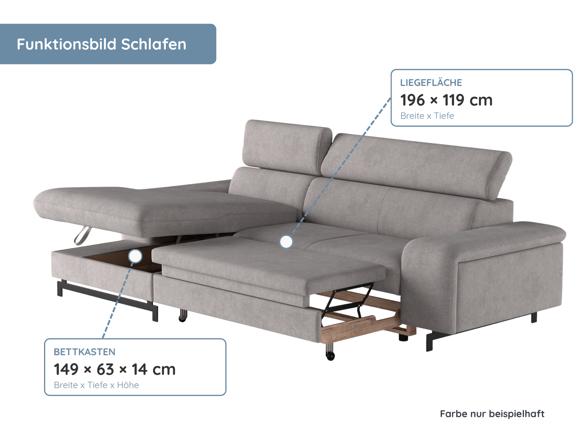 Vaasa Ecksofa mit Recamiere