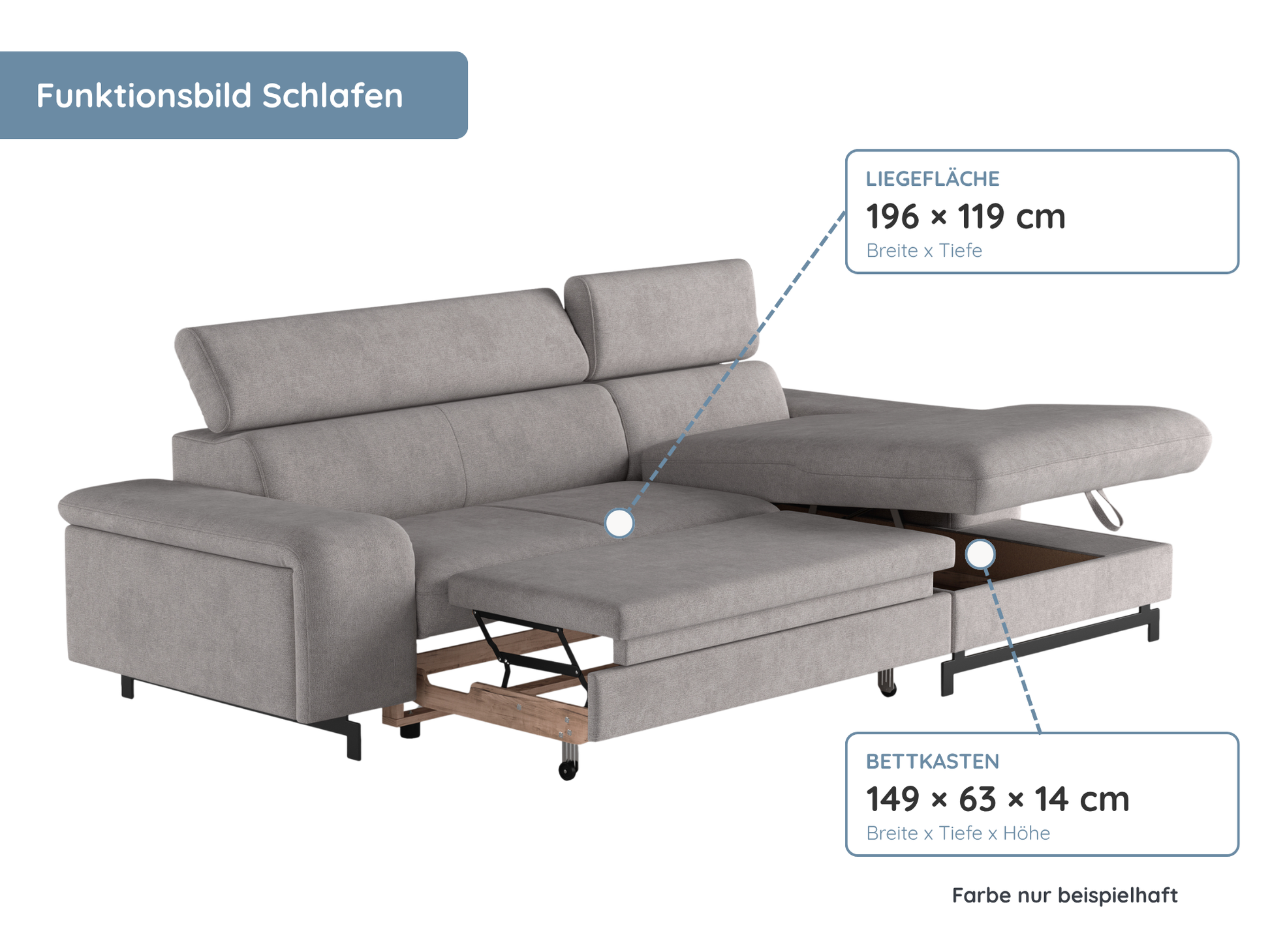 Vaasa Ecksofa mit Recamiere