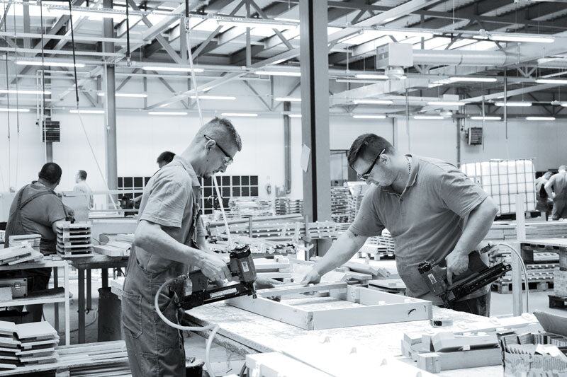 Polsterarbeit in der Werkstatt